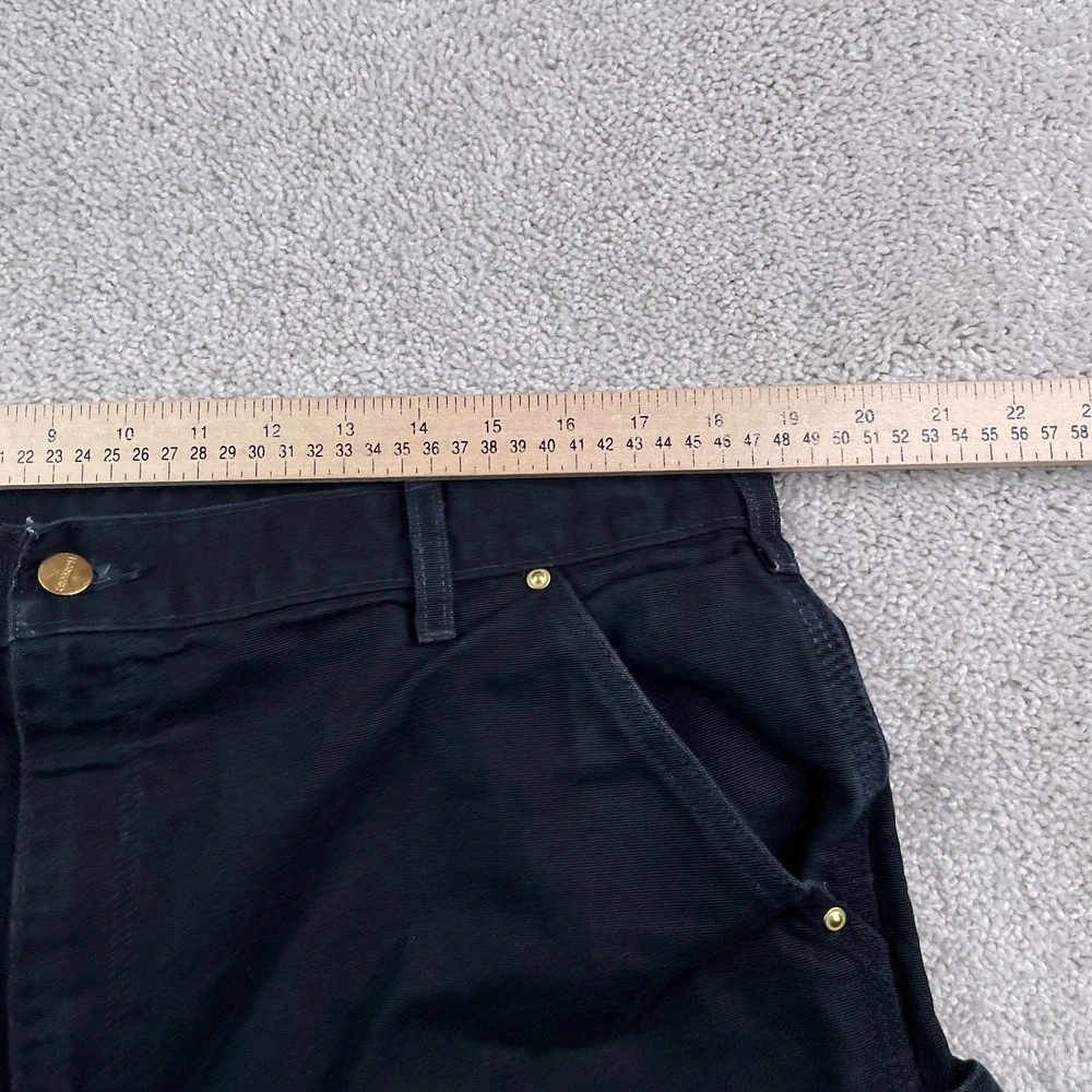 Carhartt Pants Mens 38x32 Black Loose Fit Carpenter Double Knee B01 Made‎ in USA